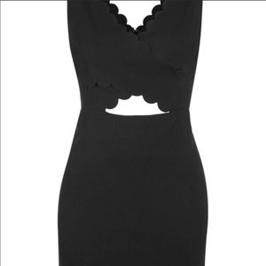 Topshop scallop edged bodycon dress black